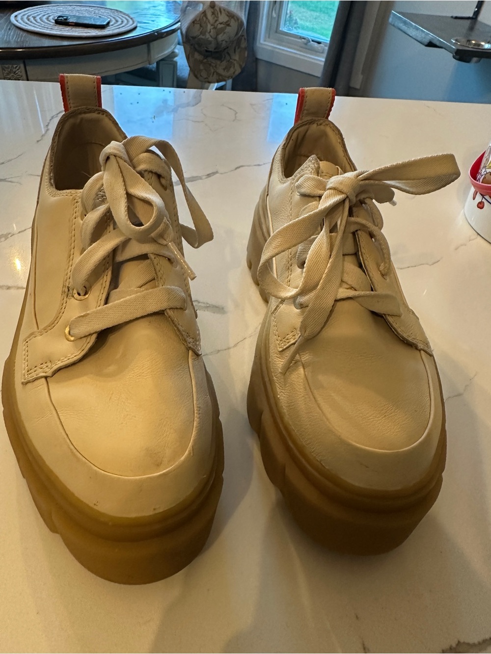 Women’s Sorel Cream Lace-Up Platform waterproof Sneakers